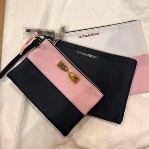 Victoria's Secret Black and Pink Clutch Set